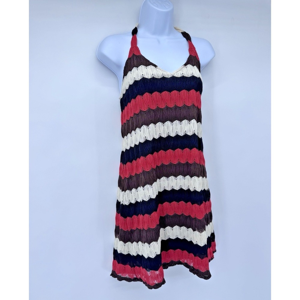 Judith March Dress Open knit Weave Fabric M Anthropologie halter top festival